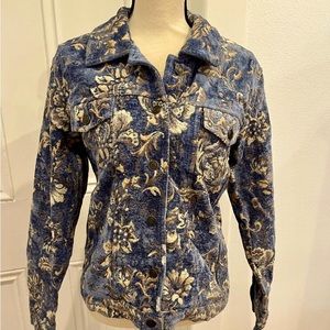 🌎DENIM & CO.🌎 FLORAL TAPESTRY SHORT JACKET NWOT🍂
